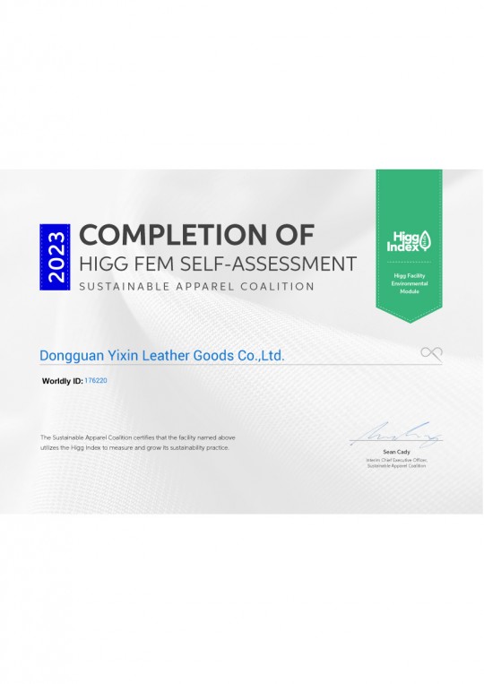 Higg Fem Self-Assessment Certificate